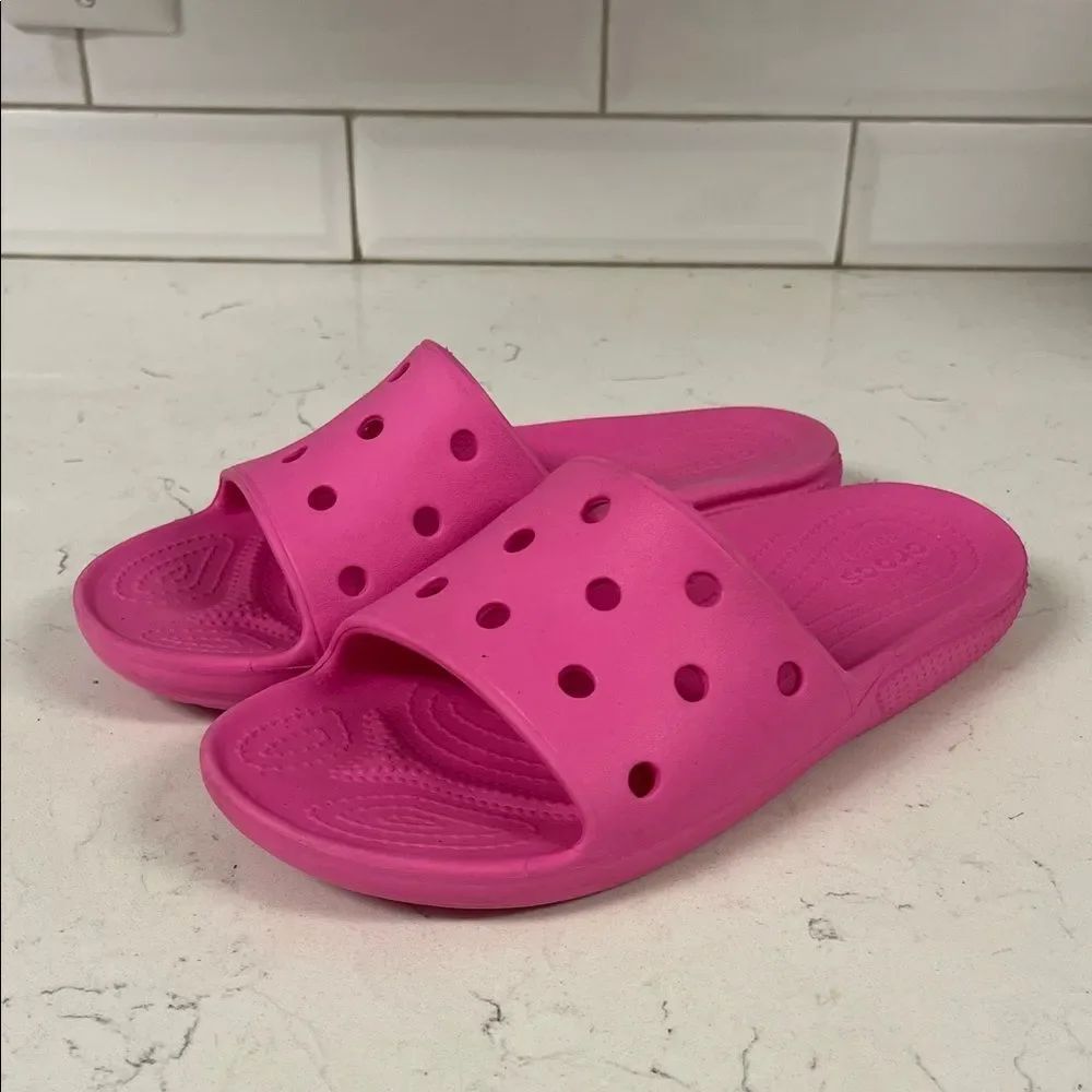 CROCS Classic Slides Vibrant Pink Sandals 206121 Women’s Size 8